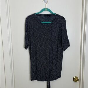 Mossimo Supply Co. Charcoal Striped Short Sleeve Top